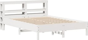 vidaXL Σκελετός Κρεβ. Χωρίς Στρώμα Λευκό 135x190 εκ Μασίφ Πεύκο