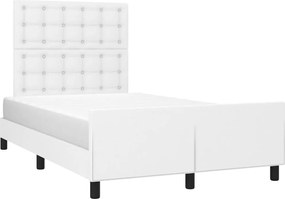 vidaXL Πλαίσιο Κρεβατιού χωρίς στρώμα Λευκό 120x190 εκ.Συνθ. Δέρμα