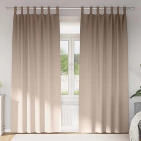 vidaXL Κουρτίνες με κουρτίνες 2 pcs Taupe Πολυεστέρας