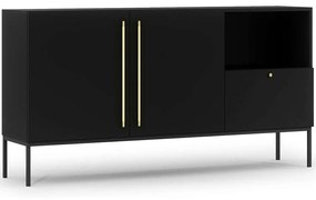 Μπουφές Lazzy II 162415489 180x40x80cm Black-Gold Mdf,Μέταλλο