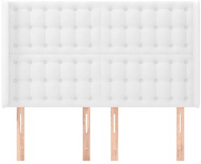 vidaXL Κεφαλάρι με Πτερύγια Λευκό 147x16x118/128 εκ. Συνθ. Δέρμα