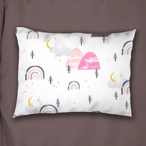 Μαξιλαροθήκη Παιδική Rainbow 575 White-Pink DimCol 35X45 35x45cm 100% Βαμβάκι