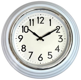 Ρολόι Τοίχου Λευκό Πλαστικό Φ30x6cm