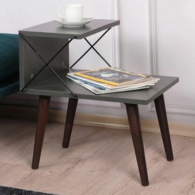 Κομοδίνο Με Ράφι (50x40x55) A-G Cross 854KLN3305 Anthracite
