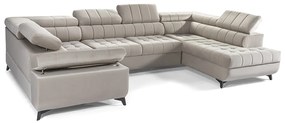 Γωνιακός Καναπές κρεβάτι Thunder 340x91x203cm μπεζ με αποθηκευτικό χώρο BOG5679