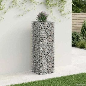 vidaXL Ανασηκωμένο κρεβάτι gabion Ασημί
