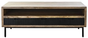 Τραπεζάκι Καφέ DKD Home Decor Μαύρο Ανοιχτό καφέ Μέταλλο Ξύλο από Μάνγκο 120 x 60 x 45 cm