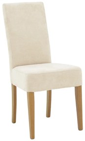 Intrahome Καρέκλα ROCKYA Intrahome ύφασμα σε γκρι-μπεζ απόχρωση με πόδι μασίφ ξύλο σε καρυδί απόχρωση | SKU: INTRAPA-158111160