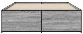 vidaXL Πλαίσιο Κρεβατιού Γκρι Sonoma 140x190 εκ. Επεξ. Ξύλο &amp; Μέταλλο