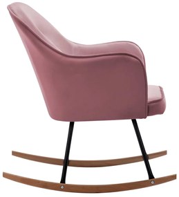 vidaXL Κουνιστή Πολυθρόνα Ροζ Βελούδινη