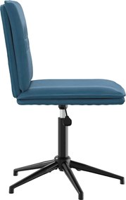 vidaXL Καρέκλα Τραπεζαρίας Μπλε Βελούδινη