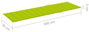 Ξαπλώστρα Διπλή από Εμποτ. Ξύλο Πεύκου &amp; Φωτ. Πράσινα Μαξιλάρια - Πράσινο