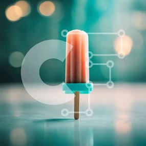 Σετ των 2 Intra Συλλεκτικό Ξύλινο Παζλ Plywood  4mm - Μονό Popsicle σε πορτοκαλί ραβδί με φώτα Bokeh Σε Ξύλινο Κουτί - Διαστάσεις: 10x10 cm – 25 κομμάτια