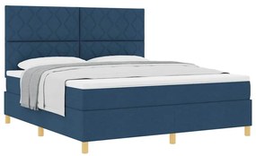 vidaXL Κρεβάτι με ελατήρια με στρώμα Μπλε 180 x 200 cm ύφασμα