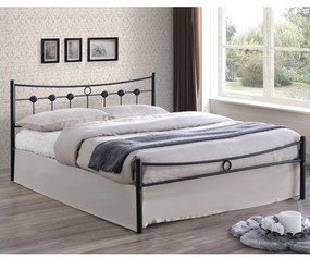 WOODWELL DUGAN Κρεβάτι Διπλό, για Στρώμα 140x190cm, Μέταλλο Βαφή Μαύρo 145x195x83cm Ε8084