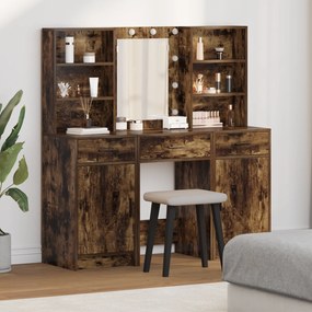 vidaXL Σετ Καθρέφτη 3 Τεμαχίων Καπνιστό Επεξεργασμένο Ξύλο