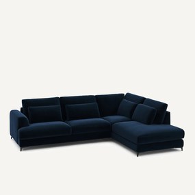 Γωνιακός καναπές δεξιός, βελούδινος, Marsile