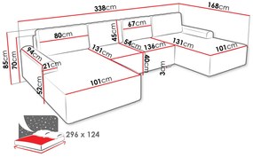 Γωνιακός καναπές Bella XL-Mple