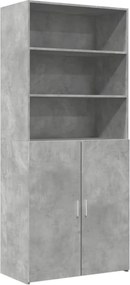 vidaXL Ντουλάπι Γκρι Σκυροδέματος 80x42,5x185 εκ. Επεξεργασμένο Ξύλο
