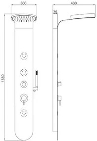 Στήλη Ντουζ - Υδρομασάζ CROWN II