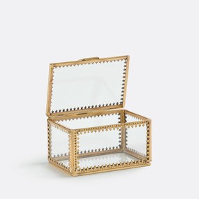 Ορθογώνια γυάλινη και ορειχάλκινη βιτρίνα Stelia