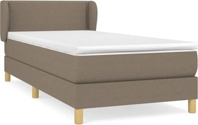 vidaXL Κρεβάτι Boxspring με Στρώμα Taupe 90x190 εκ.Υφασμάτινο