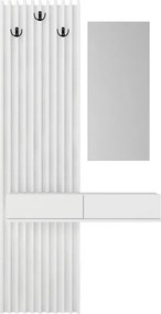 Έπιπλο εισόδου Elois Megapap χρώμα λευκό 96,6x26,8x195,5εκ.