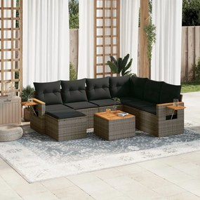 vidaXL Patio Sofa Set 7-θέσια Grey