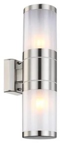 Απλίκα Φωτιστικό Τοίχου 2xΕ27 Up Down IP44 Xeloo 32014-2BS Globo Lighting-32014-2-Ασημί 32014-2
