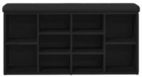 vidaXL Πάγκος για παπούτσια Μαύρο 100 x 30 x 48 εκ Επεξεργασμένο ξύλο
