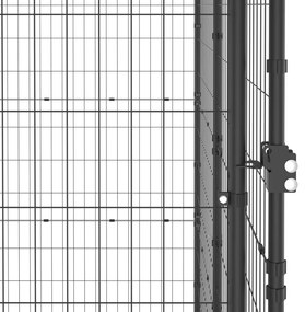 Κλουβί Σκύλου Εξωτ. Χώρου με Στέγαστρο 29,04 μ² από Ατσάλι - Μαύρο