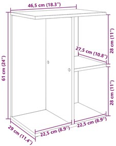 Κομοδίνο Γκρι Sonoma 46,5x29x61 εκ. από Επεξεργασμένο Ξύλο - Γκρι