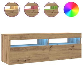 vidaXL Έπιπλο Τηλεόρασης με LED Αρτισιανή Δρυς 120x35x40 εκ Επεξ.Ξύλο
