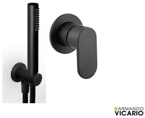 Armando Vicario SLIM Black Matt Παροχή νερού Στρογγυλή +Μίκτης εντοιχισμού 1 εξόδου 500050-400