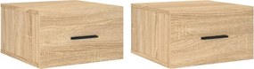 vidaXL Κομοδίνα Επιτοίχια 2 τεμ. Sonoma Δρυς 35 x 35 x 20 εκ.