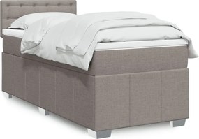 vidaXL Κρεβάτι Boxspring με Στρώμα Taupe 80x200 εκ. Υφασμάτινο