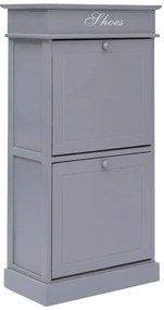 vidaXL Παπουτσοθήκη Γκρι 50 x 28 x 98 εκ. από Ξύλο Παυλώνιας