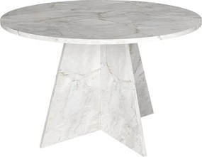 Τραπέζι Tailor Megapap χρώμα λευκό εφέ μαρμάρου Ø120x75,7εκ.