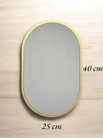 Stewehome Οβάλ καθρέφτης τοίχου με χρυσό πλαίσιο 40x27 cm