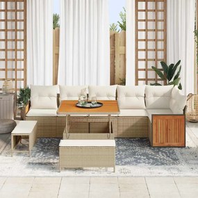 vidaXL Σετ Καναπέ Κήπου 9 pcs μπεζ και κρεμ 100 x 100 x 71 cm