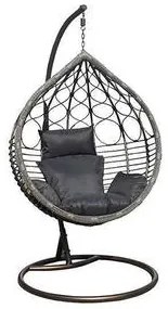 Bliumi  Κούνια Κρεμαστή Wicker 203cm με Βάση Bliumi 5180G Γκρι/ Μαύρο BEST-21234254