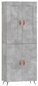 vidaXL Ντουλάπι Γκρι Σκυροδέματος 69,5x34x180 εκ. Επεξεργασμένο Ξύλο