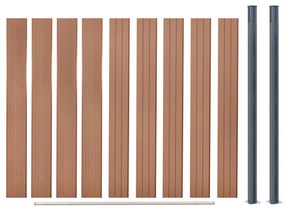 Σετ Πάνελ Περίφραξης Καφέ 180 x 186 εκ. από WPC - Καφέ