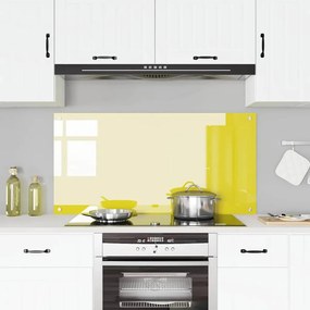 vidaXL Πίσω Πάνελ Κουζίνας Κίτρινο 120 x 60 x 0.6 εκ. σκληρυμένο γυαλί