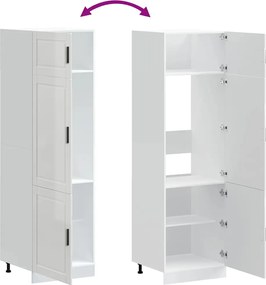 vidaXL Ντουλάπι κουζίνας Porto Γυαλ. Λευκό Επεξεργασμένο Ξύλο