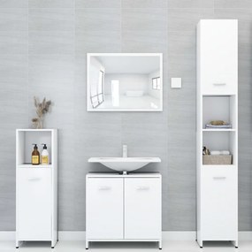 vidaXL Σετ Επίπλων Μπάνιου 3 Τεμαχίων Λευκό από Επεξ. Ξύλο