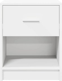 vidaXL Κομοδίνο με Συρτάρι Λευκό 40x34x50 εκ.