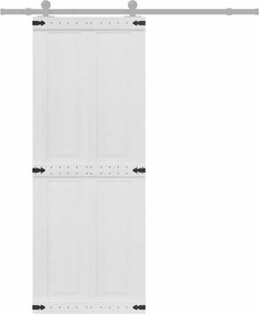 vidaXL Πόρτα αχυρώνα CORONA 80 x 210 cm Μασίφ Ξύλο Πεύκου Λευκό