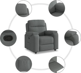 vidaXL Πολυθρόνα Ανακλινόμενη Σκούρο Γκρι Υφασμάτινη