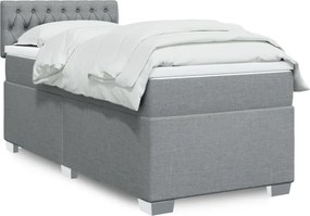vidaXL Κρεβάτι Boxspring με Στρώμα Ανοιχτό Γκρι 80x200 εκ. Υφασμάτινο